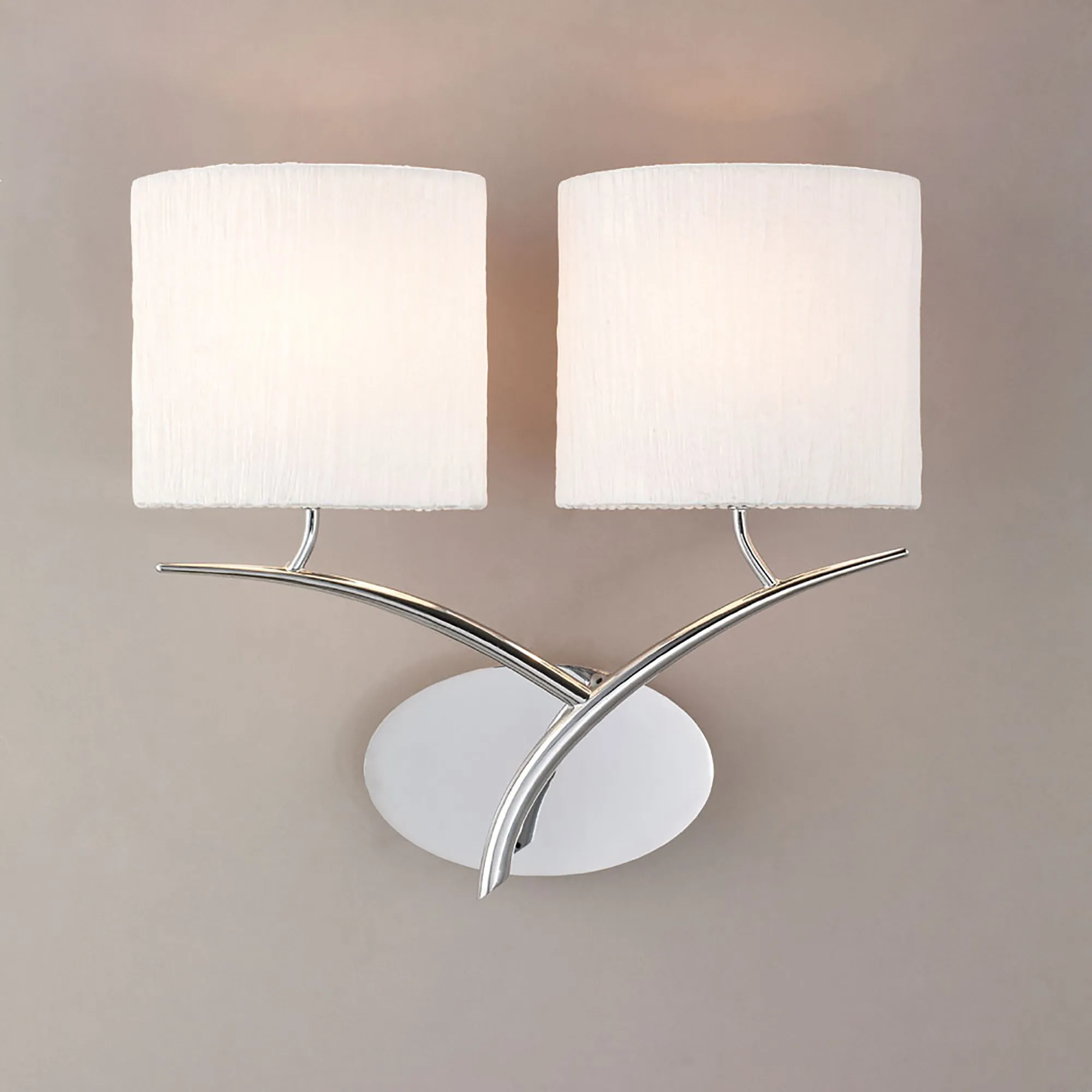 Eve Polished Chrome-White Wall Lights Mantra Armed Wall Lights